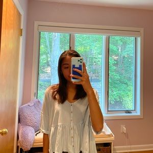 Blue Urban Outfitters Peplum Top